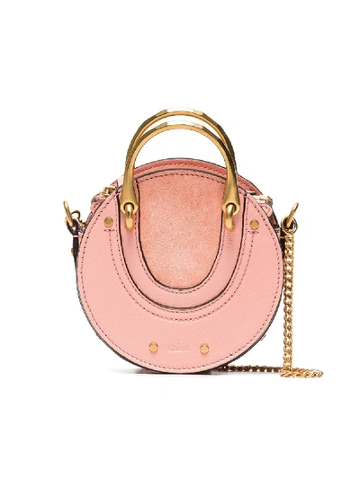 Chloé Pixie Mini Leather And Suede Cross-body Bag In Pink