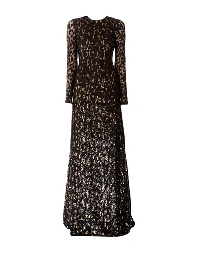 Michael Kors Long Dresses In Dark Brown