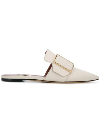 Bally Hamelin Buckled Leather Mule In Neutrals