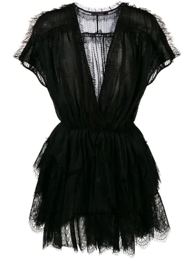 Amen Couture Lace And Gerogette Dress In Black