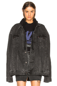 levi's oversized black denim jacket