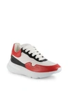 Alexander Mcqueen Leather Colorblock Sneakers In White-multi