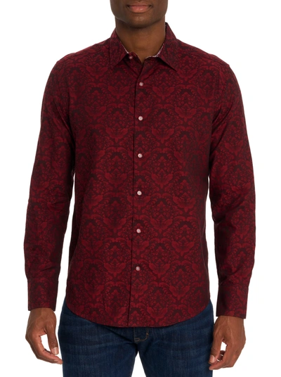 Robert Graham Bayview Long Sleeve Button Down Shirt In Burgundy