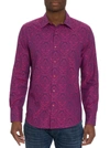 Robert Graham Bayview Long Sleeve Button Down Shirt In Raspberry