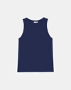 Lafayette 148 Cotton Rib Racerback Tank In Midnight Blue