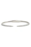 Nadri 'tattoo' Pave Hinge Bangle In Silver