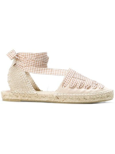 Castaã±er Jean Gingham Espadrilles In Beige