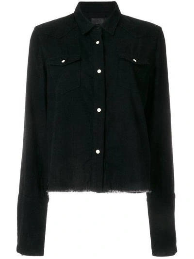 Rta Frayed Denim Jacket - Black