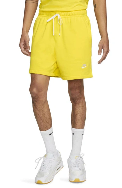 Nike Men's Club Fleece French Terry Flow Shorts In Yellow