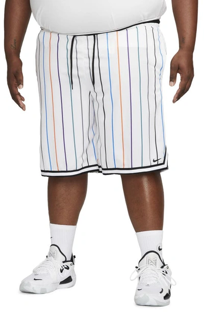 Nike Men's Dri-fit Dna 10" Basketball Shorts In White
