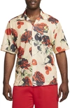 Nike Rose City Mesh Button-up Shirt In Brown