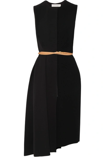 Victoria Beckham Belted Asymmetric Crepe Dress | ModeSens