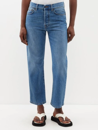 The Row Lesley Cropped Straight-leg Jeans In Blue