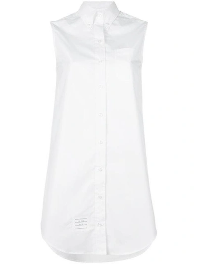 Thom Browne Elongated Sleeveless Button In White