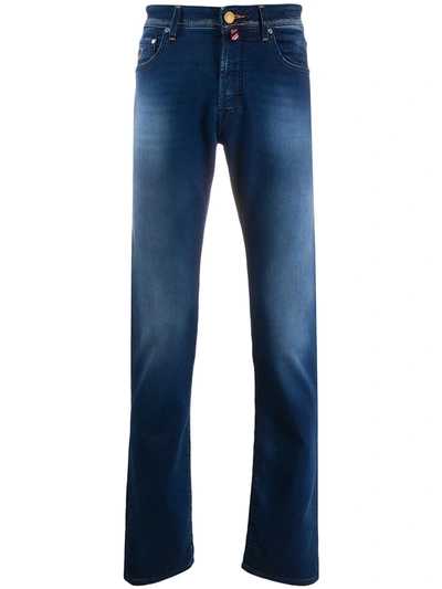 Jacob Cohen Faded Straight Leg Jeans In Denim