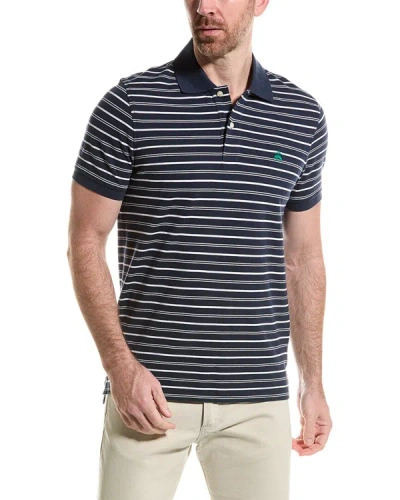 Brooks Brothers Golden Fleece Slim Fit Feeder Stripe Polo Shirt | Navy | Size Xl