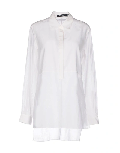 Blk Dnm Solid Color Shirts & Blouses In White