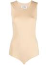 Maison Margiela Sleeveless Stretch-jersey Bodysuit In Beige