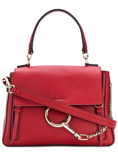 Chloé Faye Day Bag In Red
