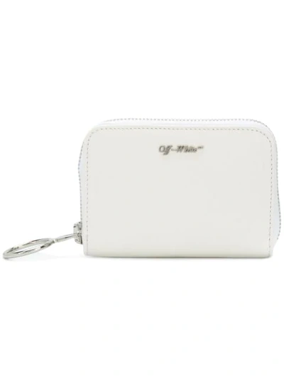 Off-white Logo-detail Zip-around Leather Wallet In White