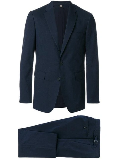 Burberry Microcheck Slim Fit Suit In Blue