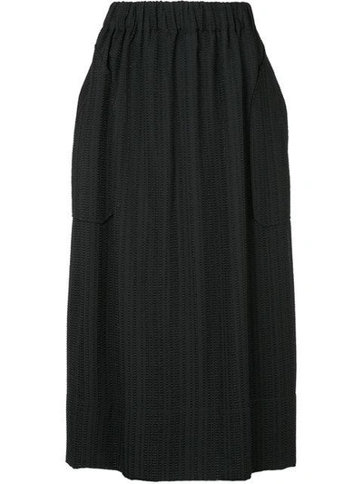 Julia Jentzsch Pleated Straight Mid-length Skirt - Black