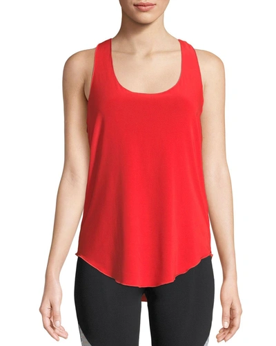 Onzie Glossy Flow Racerback Performance Tank In Coral