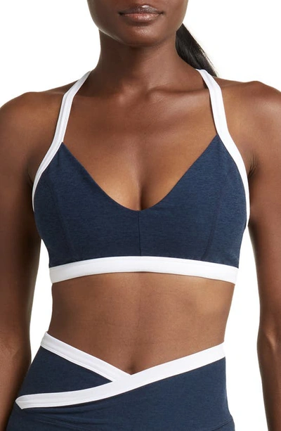 Beyond Yoga Spacedye Outlines Sports Bra In Blue