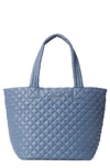 Mz Wallace Metro Deluxe Medium Quilted Nylon Tote Bag In Blue