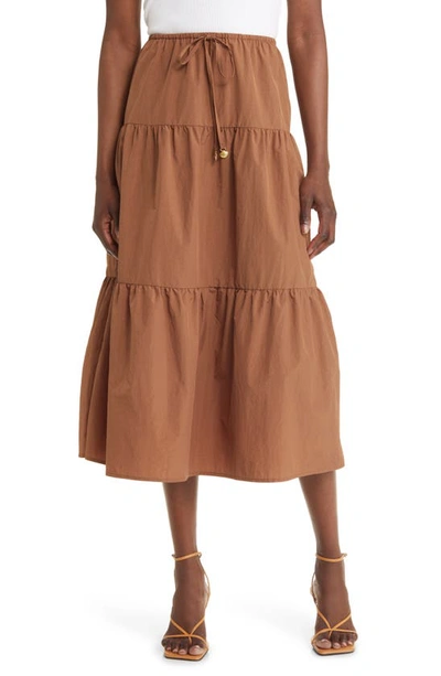 Rails Mary Tiered Midi Skirt In Toffee