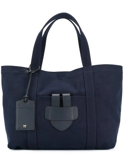 Tila March Simple Large Tote Bag In Blue