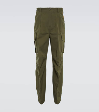 Gucci Gg-jacquard Cotton-ripstop Cargo Trousers In Green