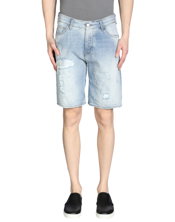 armani mens denim shorts