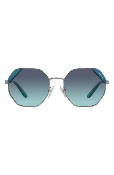 Vogue 55mm Gradient Irregular Sunglasses In Gunmetal