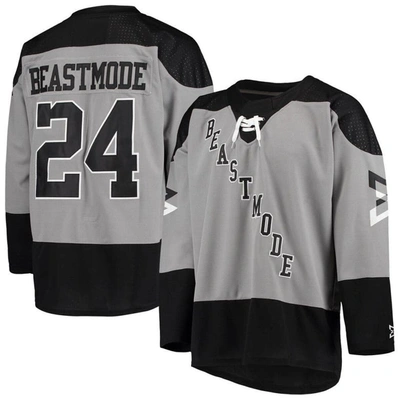 New Jersey Sets Grey/black Beast Mode Diagonal Print Hockey Jersey