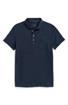 Billy Reid Pensacola Pima Cotton Piqué Polo In Carbon Blue