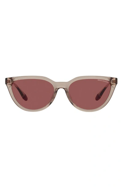 Armani Exchange 56mm Cat Eye Sunglasses In Dark Violet