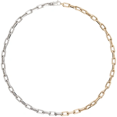 Adina Reyter 14k Yellow Gold & Sterling Silver Chain Link Collar Necklace, 16 In Gold/silver