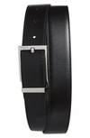 Ferragamo Classic Leather Reversible Belt In Nero Hickory