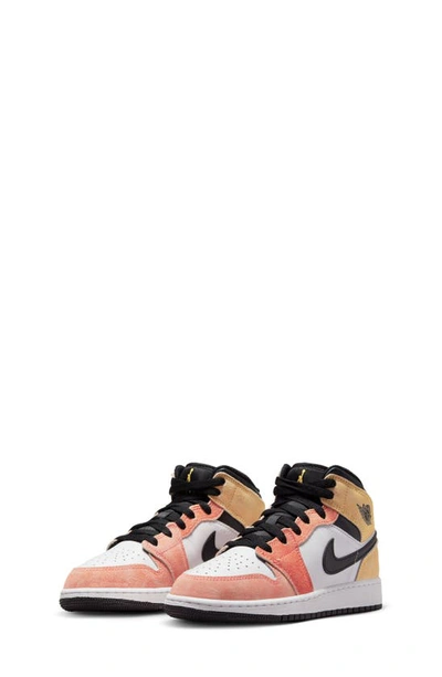 Nike Kids' Air Jordan 1 Mid Se Sneaker In Ember/ Sundial/ White/ Black