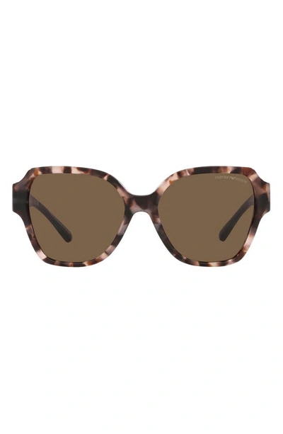 Emporio Armani 54mm Square Sunglasses In Dark Brown