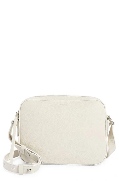 Allsaints Captain Square Leather Crossbody Bag In Warm White
