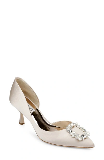 Badgley Mischka Fabia Embellished Pointed Toe Pump In Nude