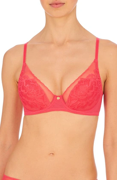Natori Flora Contour Underwire Bra Hibiscus 32b In Hibiscus