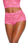 Skims Stretch Lace Boyshorts In Pink