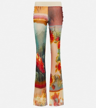 Jean Paul Gaultier Patchwork Print Flared Trousers In Printed Patchwork