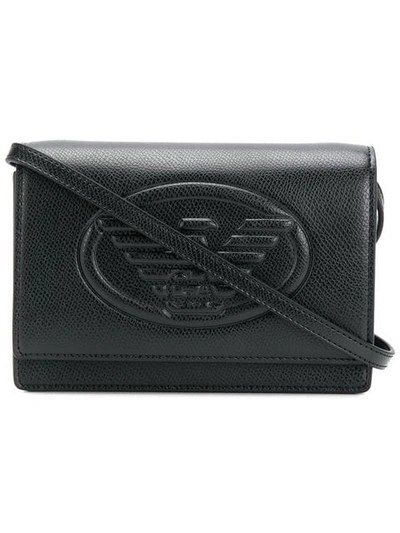 Emporio Armani Embossed Logo Crossbody Bag In Black