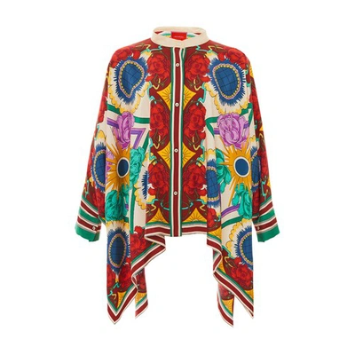 La Doublej La Double J Foulard Printed Silk Shirt In Multicoloured