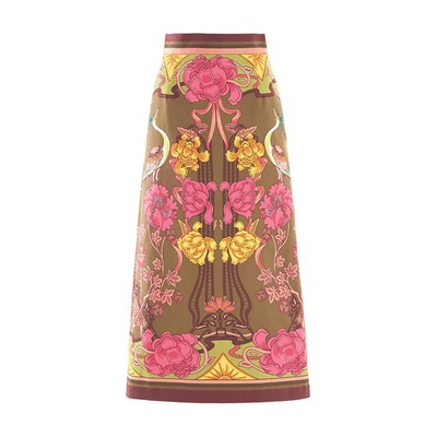 La Doublej Baia Floral-print Midi Skirt In Foulard Liberty Fango
