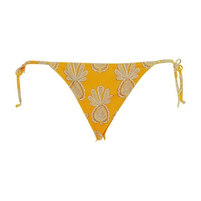 La Doublej Triangle Bikini Bottom In Pineapple_sunflower